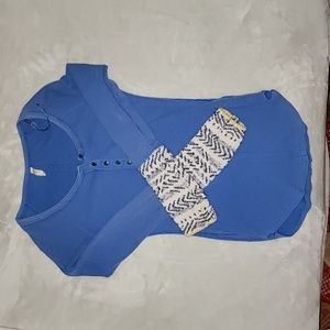 Free People Alpine Cuff Henley Royal Blue